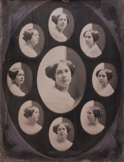 Retrato de una Mujer en Nueve Vistas Ovaladas de Albert Sands Southworth